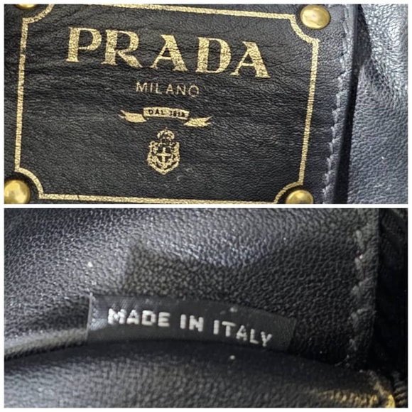 Authentic PRADA Vitello Daino Shopping Tote & Front Pocket Nero Black - Picture 8 of 15